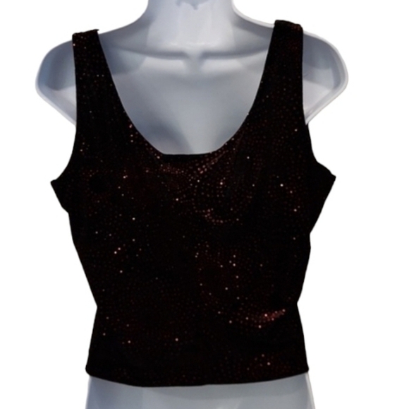 R & K Evening 2 Piece Set Dinner Jacket & Tank Red Metallic Sequin Top - Picture 11 of 11